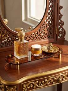 Rak Display Parfum Akrilik Motif Leopard, Organizer Kosmetik dan Perhiasan untuk Meja Rias, Dekorasi Kamar Tidur - MultiWarna - View 2