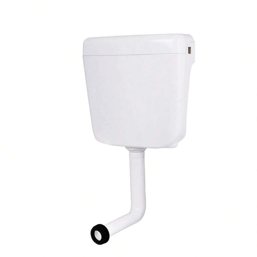 Flush Pipe & Accessories Included, White Plastic Surface-Mounted Cistern Freestanding Toilet - B - Übersicht 1