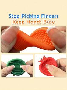 12pcs Finger Sensory Stones: Soft-Touch Hand Massager, Suitable For Teenagers, Hand Training Props, Random Style And Color - Multicolor - View 4