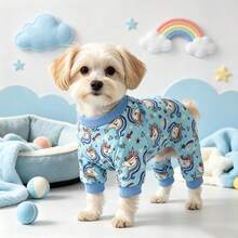 Blue Unicorn Dog Warm , Comfortable & Warm, Post-Surgery Anti-Licking | Breathable Pet Recovery Suit - Blue - View 3