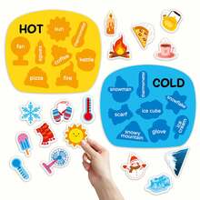 Quixorblex 1 Set Hot & Cold Sorting Felt , Educational Teaching Aid, Temperature Matching Learning Tool, Classroom Learning & Home Education Supplies - Multicolor - View 2
