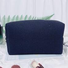 1件客製化刺繡華夫格化妝包：個性化伴娘化妝包、新娘婚前派對禮物、字母刺繡盥洗包、女性禮物、旅行包 - 多色3 - 查看 15