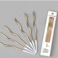 6/12pcs Rose Gold Curved Colorful Birthday Candles, Cake Decoration, Baking Supplies - Multicolor - View 9