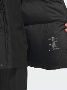 Adidas Men's Long Sleeve Pocket Hooded Thick Down Jacket - Black - View 6