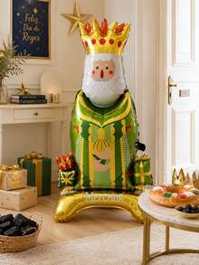1/3pcs Large Red Green Blue Three Kings Shaped Balloons, Suitable For Christmas Party Decoration, Suitable For Three Kings Day, Epiphany, Three Kings Theme Party, Family Holiday Gathering, Living Room Decor, Party Backdrop, Holiday Photo Area - Multicolor - View 7