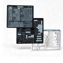 Set de 3 pegatinas de atajos de teclado de computadora, pegatinas para portátil, teclas de acceso directo de Windows y Excel, resistentes al agua y reutilizables - Medio este - Ver 6