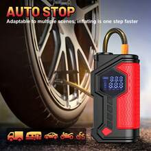jkuoo Portable Wireless Car Battery Jump Starter With Tire Inflator - Power Bank, LED Display, Flashlight, USB Type-C Charging, Suitable For Cars, Bicycles, Motorcycles, Sports Balls - Portable Multi-functional Integrated Pump - View 5