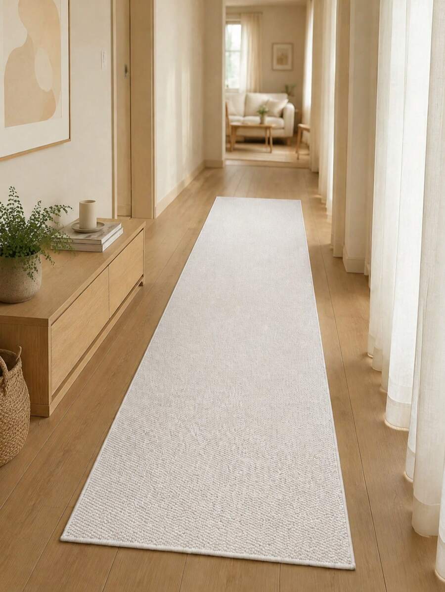 Bedroom Rug Faux Sisal Runner Rug,For Hardwood Floors In Entryways,Laundry Rooms,Hallway,Bedroom,Kitchen,Dining Room,Stylish Long Floor Mat,Door Mat,Washable & Non-Slip,Hallway Rug,Rugs For Bedroom,Kitchen Rugs,Bedside Rugs,House Decor,Kitchen Decor - White - View 1