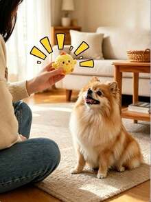 1/2pcs Pet Dog Sound Chasing Toy, Chick Shaped Soft Plush Material, Spiky Ball Core With Built-In Squeaker, No Battery Required, Interactive Play Toy Suitable For Small And Medium Cats And Dogs - Multicolor - View 7