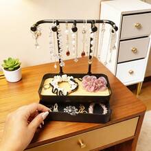 Multi-Color Multi-Function Vanity Jewelry Organizer/Jewelry Box/Necklace Rack, Room Decor Bead & Jewelry Storage Box, Can Store Earrings, Bracelets, Rings, Hair Clips, Watches, Keys And Perfume And Other Accessories. - Multicolor - View 1