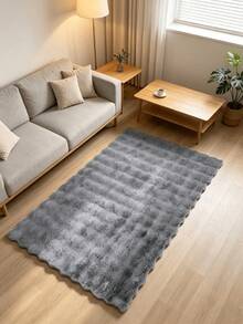 1pc Soft & Fluffy Solid Gray Faux Fur Rug, Plush Comfortable Carpet, Minimalist & Elegant, Suitable For Sofa Cushion, Chair Seat, Bedroom Bedside, Indoor Living Room & Bedroom Home Decor, Best Winter Home Decor Carpet For Living Room, Bedroom, Bedside, Sofa, Closet Kitchen Rug - Grey - View 6