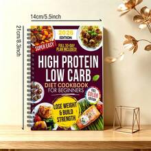 1PC14*21cm Spiral Bound High Protein Low Carb Diet Cookbook, 2026 Full Color Beginner Recipe Journal With 30-Day Meal Plan - FITNESS JOURNAL - View 3