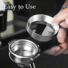 58 cm magnetisk kaffedoseringstratt för portafilter, kompakt barista-stil tillbehör för pulverpåfyllning i kaffetillverkningsprocessen - Silver - Visa 5
