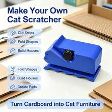 Manual Corrugated Cardboard Cutter, Cat-Shaped DIY Tool For Making Cat Scratching Boards, Adjustable Blade, Transform Old Cardboard Boxes Into Cat Furniture And Pet Toys - Blue - View 1