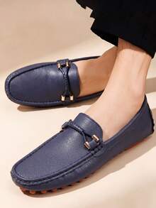 男士百搭戶外鞋，日常多功能軟底舒適樂福鞋 - 深藍色 - 查看 2