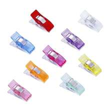 100pcs Sewing Clips, Fabric Plastic Clips, Sewing Supplies, Acrylic Clips, Patchwork Supplies, Transparent Multi-Functional Mixed Color Clips, Sewing Product Storage Bag Clips - A - View 6