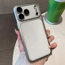 Luxury Transparent Matte Plating Phone Case Compatible With Iphone 18 Pro Max 17 16e 15 14 Plus 13 12 11 Pro,With Lens Protection,Metallic Color Frame Back Cover - Silver - View 7