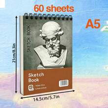 Sketchbook, Top Spiral Bound Sketchbook, Acid-Free Art Sketchbook And Art Drawing Paper, Suitable For Adult Beginners. - White - View 15