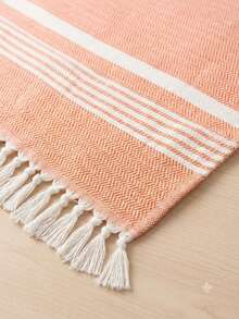Retro Bedspread/Sofa Throw, Nap Blanket 175 X 190 Cm, Cotton Throw - Orange - View 2