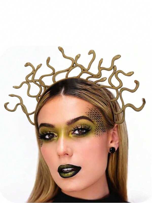 1pc Medusa Plastic Headpiece, Suitable For Carnival, Christmas Party, Ball And Other Occasions, As A Novelty Headpiece, Showcasing The Enchanting Image Of The Medusa Goddess From Ancient Mythology, Bringing A Spectacular Performance. Halloween