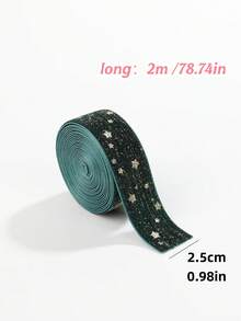 1pc Christmas Velvet Ribbon, Gold Foil Star & Merry Christmas Printed Decorative Ribbon, 2m Roll, 2.5cm/4cm Width, For Gift Wrapping, Christmas Tree, Wreath, Bow Making, Holiday Party Decor - Velvet - View 17