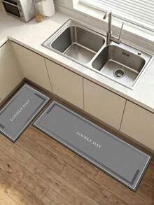 1 Pc Geometric Border Pattern Kitchen Mat, 3.5 Mm Soft Rubber That Absorbs Water And Is Easy To Clean. Suitable For Corridors, Bathrooms, Living Rooms, Outdoor Door Mats, And Toilets. Useable Throughout The Year And For Various Holidays. - Multicolor - View 8