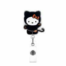 Cute Halloween Gift Sanrio Cat Retractable Badge Reel, Shiny 360° Rotating Pendant With Keychain, Suitable For Halloween Trick Or Treating - Multicolor - View 6