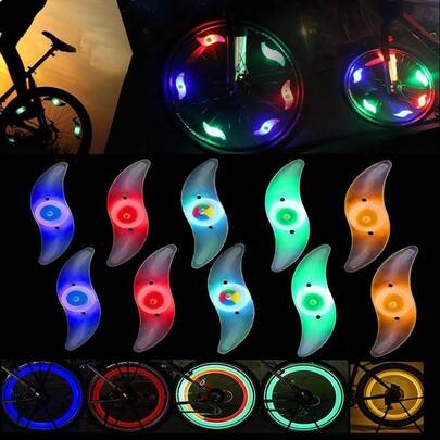 10 Pcs Luces para Radios de Bicicleta, Luz Decorativa de Radios de Bicicleta, 3 Modos 4 Colores Diferentes, IP65, Decoración y  para Ciclismo Nocturno, Accesorios para Bicicleta