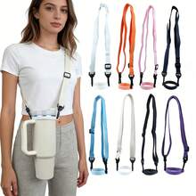 1pc Adjustable Length Shoulder Strap Water Bottle Lanyard, Handheld/Body Wear Water Bottle Handle Strap, Suitable For 8-40oz Water Bottles - Multicolor - View 1