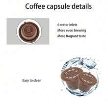 SOKANY 5 Pieces Of Reusable Coffee Capsule Shell, Can Be Filled With Coffee Powder, 6-Hole Water Inlet, 304 Stainless Steel Strainer, Measuring Spoon And Cleaning Brush, Suitable For Medium Roasting/Deep Roasting/Ultra-Fine Grinding - View 9