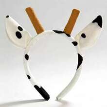 1pc/Set Halloween Party Cow Print Plush Headband Animal Ear Headband Costume Cosplay Role Play Stage Performance Party Headpiece - Multicolor - View 11