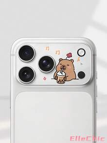 1‑Pack Cute Capybara Pattern Tempered Glass Lens Protector, Compatible With 17 Pro/17 Pro Max, 18 Pro/18 Pro Max Full‑Series Models. Full‑Coverage Rear Camera Protection, Scratch‑Resistant And Wear‑Resistant, Easy To Install. - Clear - View 2