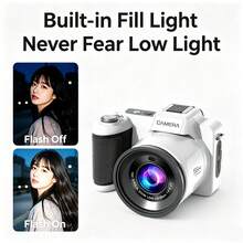 Entry-Level Digital Vlog Camera, 5K Ultra HD, 64MP With AF Auto Focus, 16x Digital Zoom, Anti-Shake Function And Beauty Mode, 2.8-Inch Display Screen, Suitable For External Fill Light, 8 Adjustable Scene Modes For Photo And Video Recording - View 11