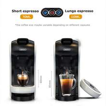HiBREW آلة قهوة كبسولة متعددة الوظائف 4 في 1 H1A، تدعم الكبسولة الكبيرة/الكبسولة الصغيرة/مسحوق القهوة/ESEPOD، ضغط استخلاص ذهبي 20 بار، تدعم وضع الاستخلاص الساخن/البارد المزدوج، حجم كوب قابل للتعديل، تسخين سريع، خزان مياه قابل للإزالة سعة 600 مل سهل التنظيف - قابس اتحاد أوروبي نوع F (220 إلى 240 فولت) - مشاهدة 5
