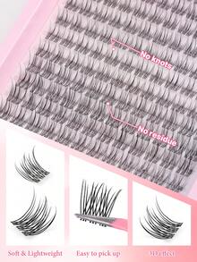 Special Offer 168/224pcs Fairy Lash Cluster Set, 9-15mm Cartoon Style Lash Clusters, DIY Lash Extension Kit, Wet Spiky Anime Lashes, Individual Lash Clusters, Ultra-Thin Invisible Lash Band With Lash Clusters, Eyelashes, False Lashes - Multicolor - View 8