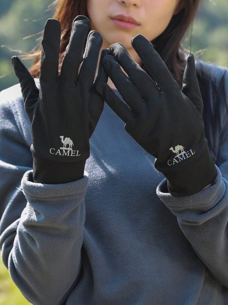 CAMEL CROWN Unisex Winter Touchscreen Gloves, Windproof Warm Heating Gloves, Suitable For Outdoor Hiking, Cycling And Electric Motorcycle Riding - Ink Black - View 1