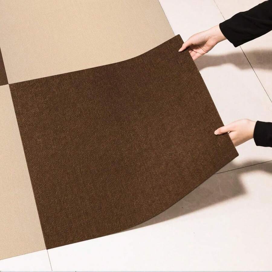 10pcs 30x30cm Self Adhesive Carpet Floor Sticker Square Rugs Peel And Stick Mat Flooring For Dining Room Bedroom Home Decor