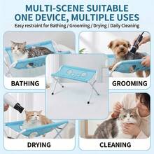 1pc Foldable Pet Grooming & Bathing Stand, Portable Multi-Functional Pet Washing & Grooming Restraint Table With Fixing Strap, Suitable For Cats And Small Dogs, Can Be Used For Bathing, Grooming And Nail Trimming - View 6