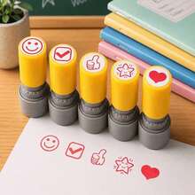 5pcs/Set Teacher Reward Stamps,Self‑Inking Motivational Stamps,Smile Heart Thumbs‑Up Star Check Mark Pattern,Encouragement Stamp For Teachers Students - Multicolor - View 5