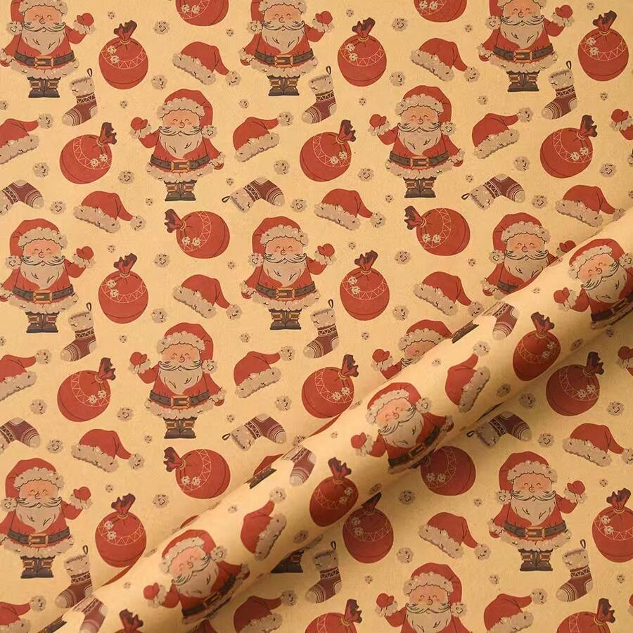 15/1pc Christmas Gift Wrapping Paper 50*70cm Random Assorted Prints Holiday Gift Box Decoration Handmade Paper - View 1