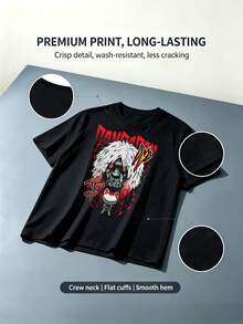 DanDaDan-Themed T-Shirt With Classic Turbine-Grandma And Maneki-Neko Design, An Animated TrendyT-Shirt - Black - View 3