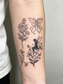 30pcs Black Personalized Tattoo Stickers, Including A Wide Range Of Patterns Such As Plants, Animals, Etc., Can Be Freely DIY Designed, Waterproof And Durable, Suitable For Daily Travel Arm, Leg, Neck, Finger And Other Decorations, A Great Gift - Black - View 7