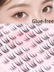 10-Row Glue-Free Segmented Clustered Upper Eyelashes, Suitable For Beginners, Lightweight And Natural Design, Soft And Comfortable To Wear, Easy To Apply, Natural Eye Makeup - C - View 1