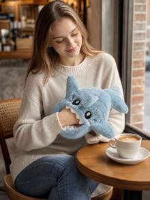 1pc Cute Plush Shark Hand Warmer, Soft Cartoon Animal Handbag, Comfortable Winter Warm Accessory, Suitable For Home, Office, Dorm, Travel And Seasonal Gift - Multiple Styles - View 3