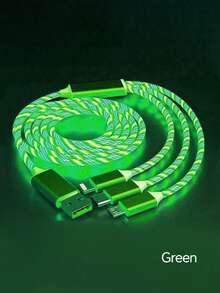 LED發光Type-C快充數據線、Type-C充電數據線、USB-A轉Type-C充電數據線，以及3合1 USB-A轉Type-C/Lightning/Micro充電線，1m/3.28ft/39.37in與1.2m/3.9ft/47.24in，USB-A轉Type-C，相容於華為/Android手機，通用旅行/居家/辦公/車用數據線 - 彩色 - 查看 17