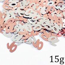 15g/Bag Rose Gold Colorful Confetti Happy Birthday 21 30 40 50 60 Party Decoration Christmas - Rose Gold - View 17