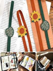 Exquisite Leather Reading Stationery, Page Clips & Closure Straps, Cute Elastic Book Bands, Reading Bookmark Clips, Suitable For Diaries, Notebooks, Planners, Hardcover Books Page Marking, Reading Assistance Tools, Cute Book Lover Reading Accessories - A - View 4