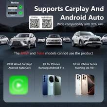 Adaptor CarPlay Nirkabel | Dilengkapi dengan USB-C, Kompatibel dengan Apple dan Android, Konverter CarPlay Nirkabel Mini Plug and Play, Latensi Rendah, Pengaturan Mudah, Output Audio yang Ditingkatkan, Tidak Membutuhkan Baterai, Versi Terbaru 2025, Koneksi Cepat dan Stabil - Q1M - View 8