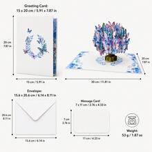 Personalized Custom Butterfly 3D Pop-Up Greeting Card, Butterfly 3D Card, Handmade Butterfly Card With Envelope And Blessing Message, Suitable For Anyone, Holiday Gift For Mom, Dad, Family And Friends, Holiday Desktop Decoration Souvenir - Single Piece - View 7