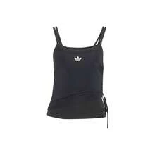 Adidas Originals Women's Side Drawstring Slim Fit Double Layer Vest - Black - View 15